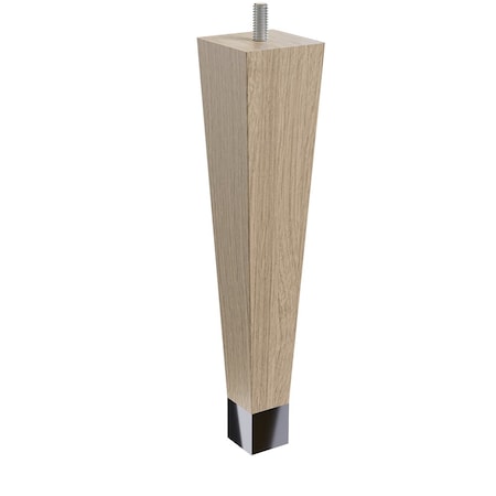 Designs Of Distinction 9" Square Tapered Leg with bolt and 1" Satin Brass Ferrule - White Oak 01241009WKSB6